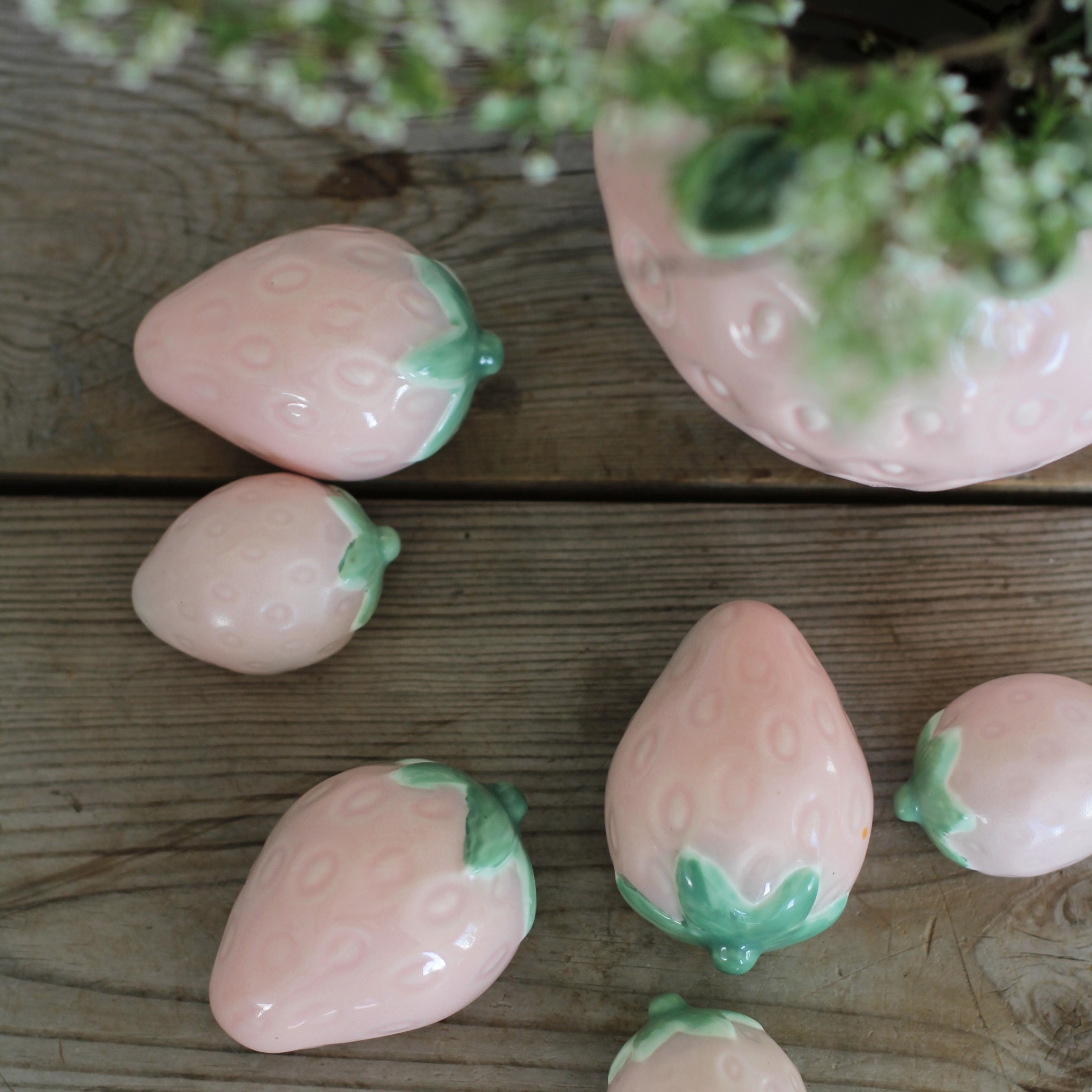 Jordgubbe Dekoration Rosa - Liten