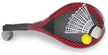 Racquet set + badminton and ball 68cm