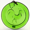 Erik Höglund (1950s) Green Pendant with Rooster Motif 13 cm