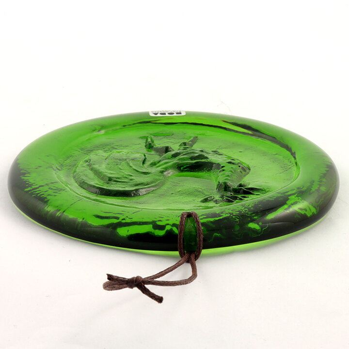 Erik Höglund (1950s) Green Pendant with Rooster Motif 13 cm
