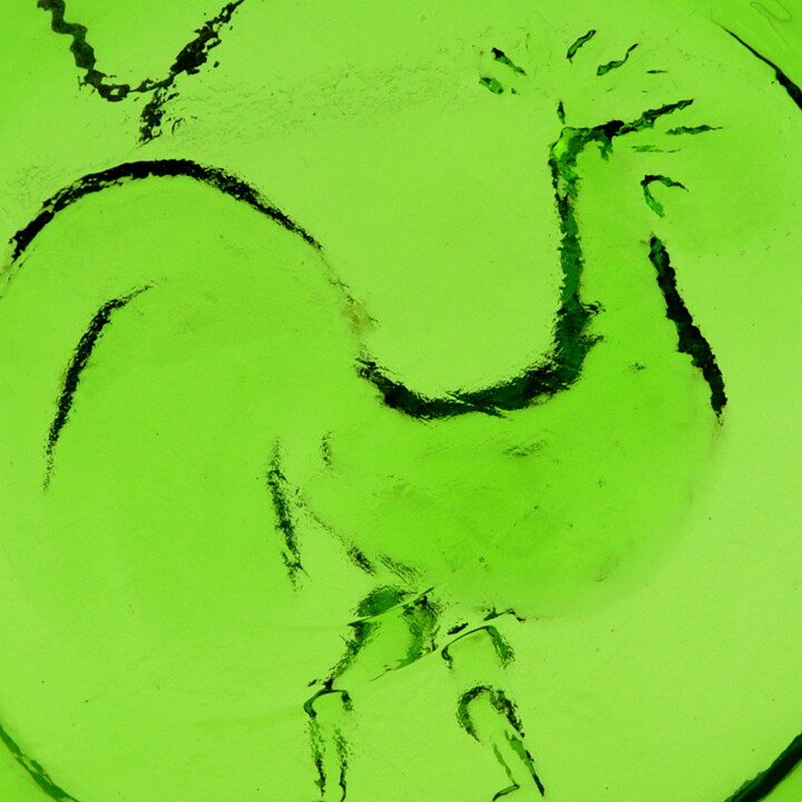 Erik Höglund (1950s) Green Pendant with Rooster Motif 13 cm