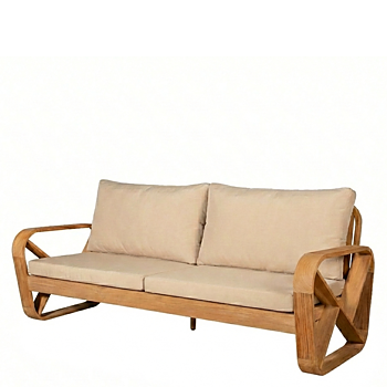 Bålamöllan 3-seater teak lounge sofa with cushions - Stockamöllan