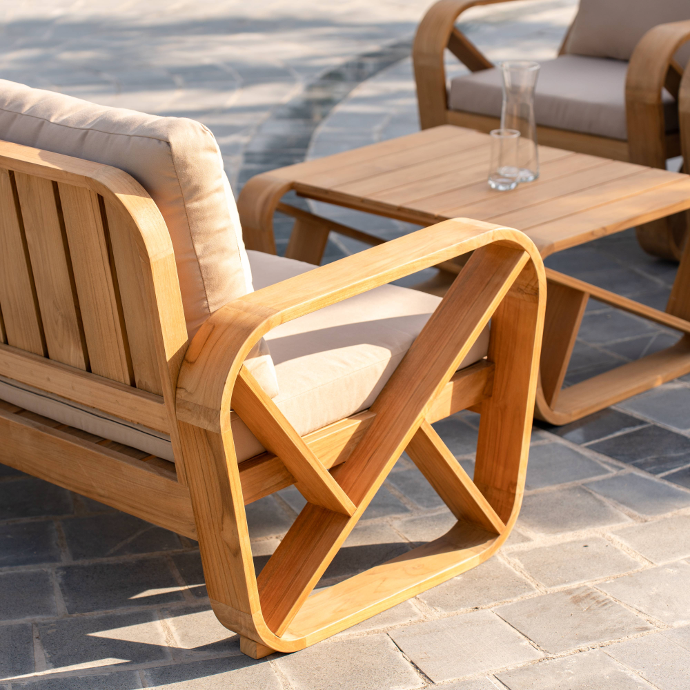 Bålamöllan 2-seater teak lounge sofa with cushions - Stockamöllan - 5