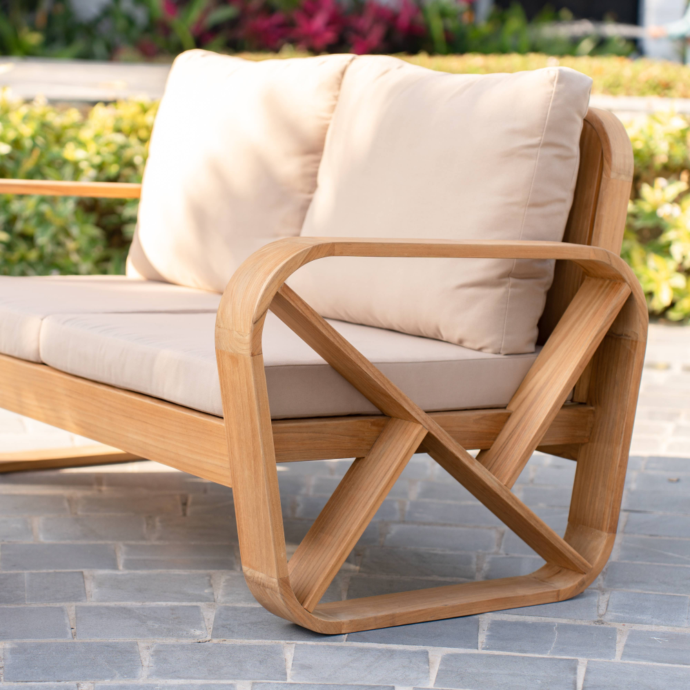 Bålamöllan 2-seater teak lounge sofa with cushions - Stockamöllan - 3