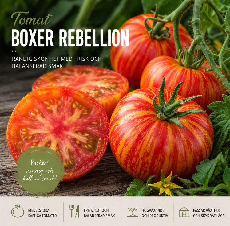 Tomat ‘Boxer Rebellion’ – färgstark skönhet med frisk smak