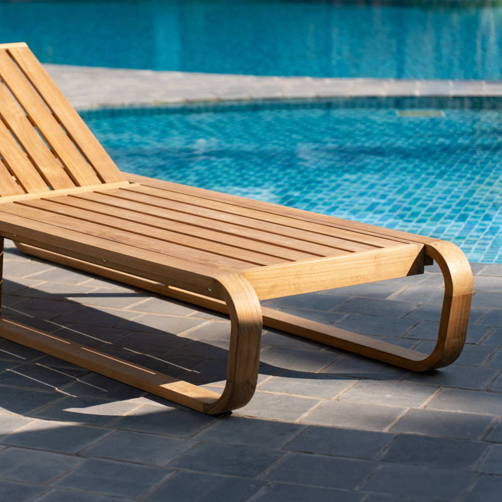 Bålamöllan solsäng i teak med dyna - Stockamöllan  - 4