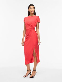 Vila Modala C/S Midi Dress Hibiscus