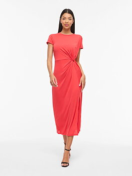 Vila Modala C/S Midi Dress Hibiscus