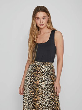 Vila Kenza U-Neck S/L Tank Top Black