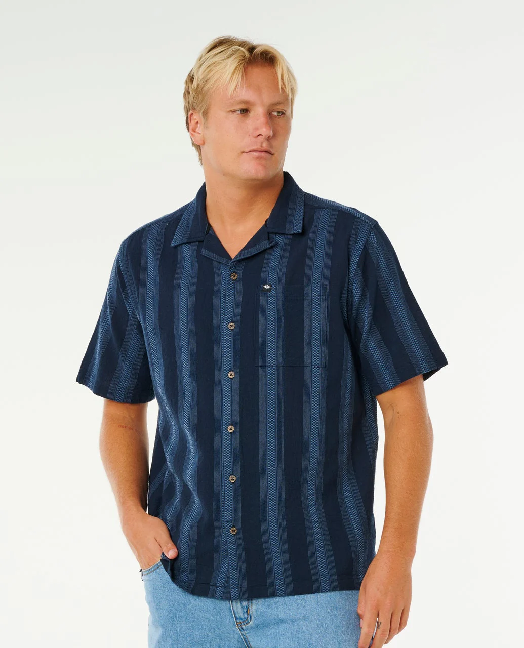 Rip Curl Classic Surf Weaver Kortärmad Skjorta Dark Navy