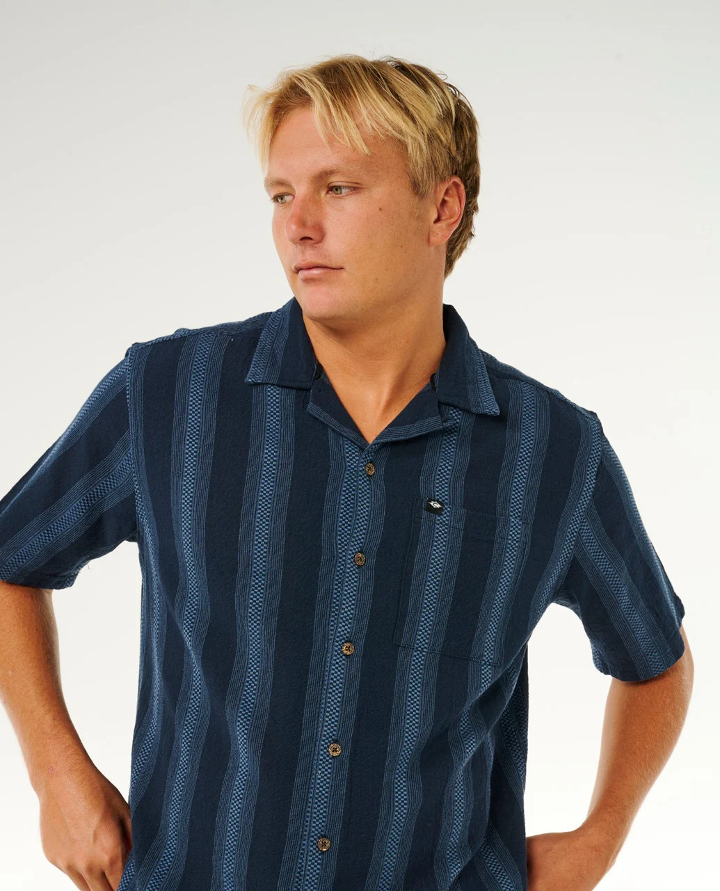 Rip Curl Classic Surf Weaver Kortärmad Skjorta Dark Navy - 6