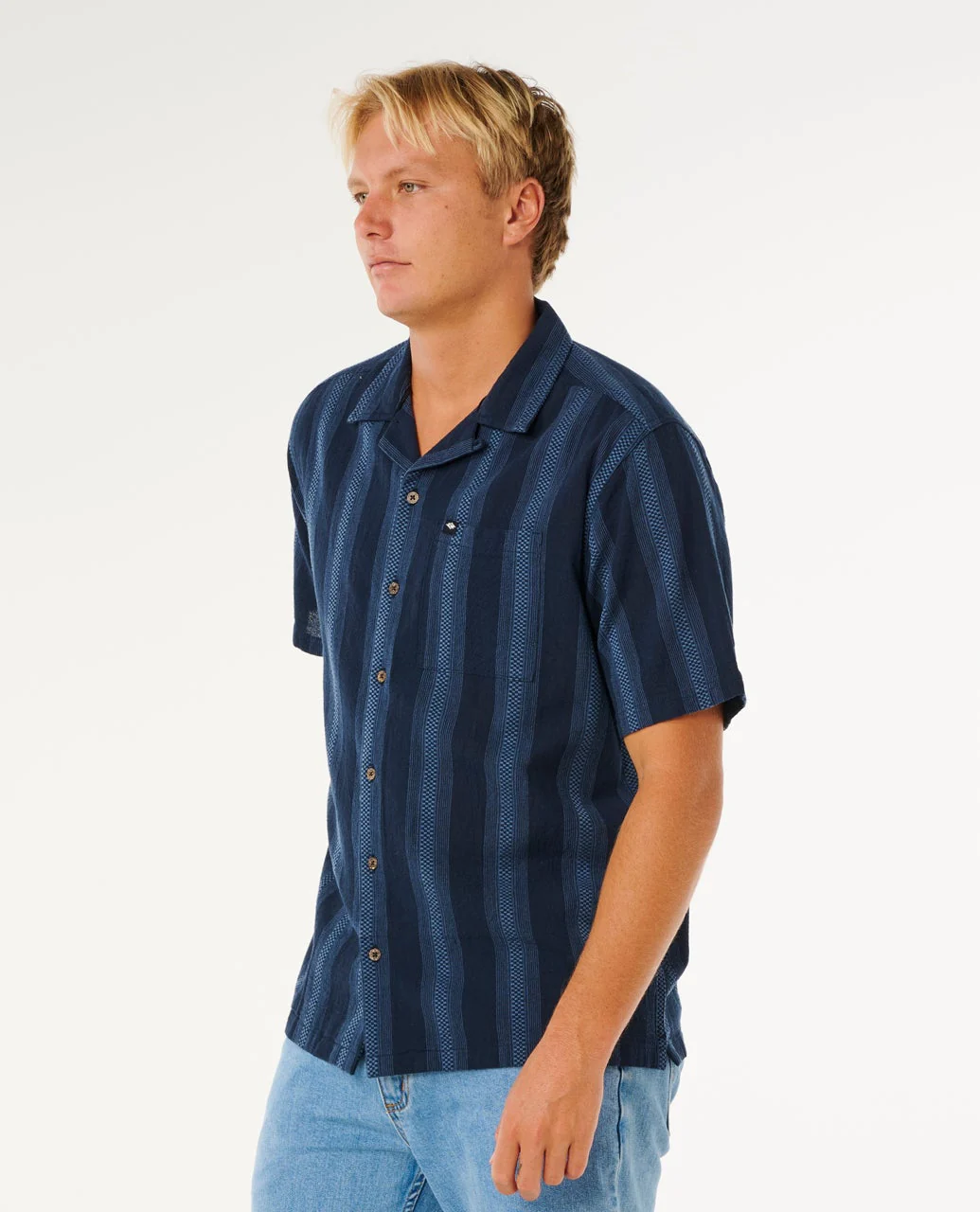 Rip Curl Classic Surf Weaver Kortärmad Skjorta Dark Navy - 2
