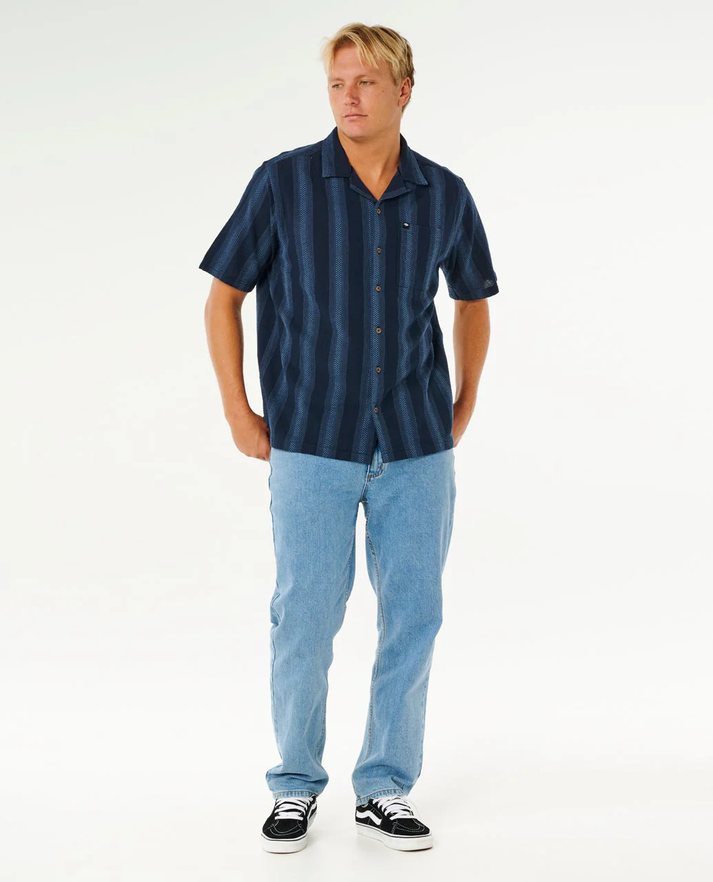Rip Curl Classic Surf Weaver Kortärmad Skjorta Dark Navy - 5