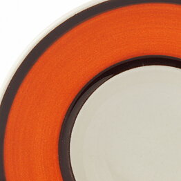 Stig Lindberg (Arena 1973) Rounded Coffee Cup Saucer with Brown/Orange Decor 13 cm [Free Shipping] 