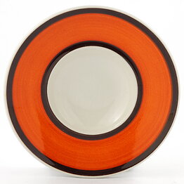 Stig Lindberg (Arena 1973) Rounded Coffee Cup Saucer with Brown/Orange Decor 13 cm [Free Shipping] 
