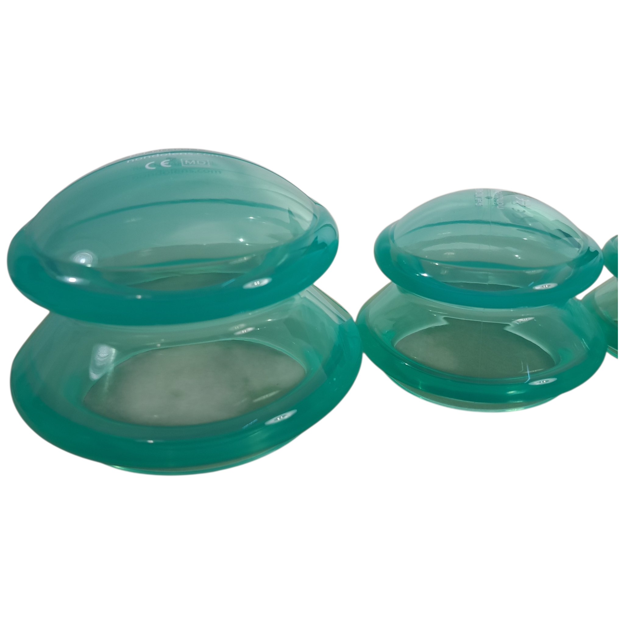 Silicone Cupping Jars, pagoda shape and soft - mint green (4 per pack) - 2