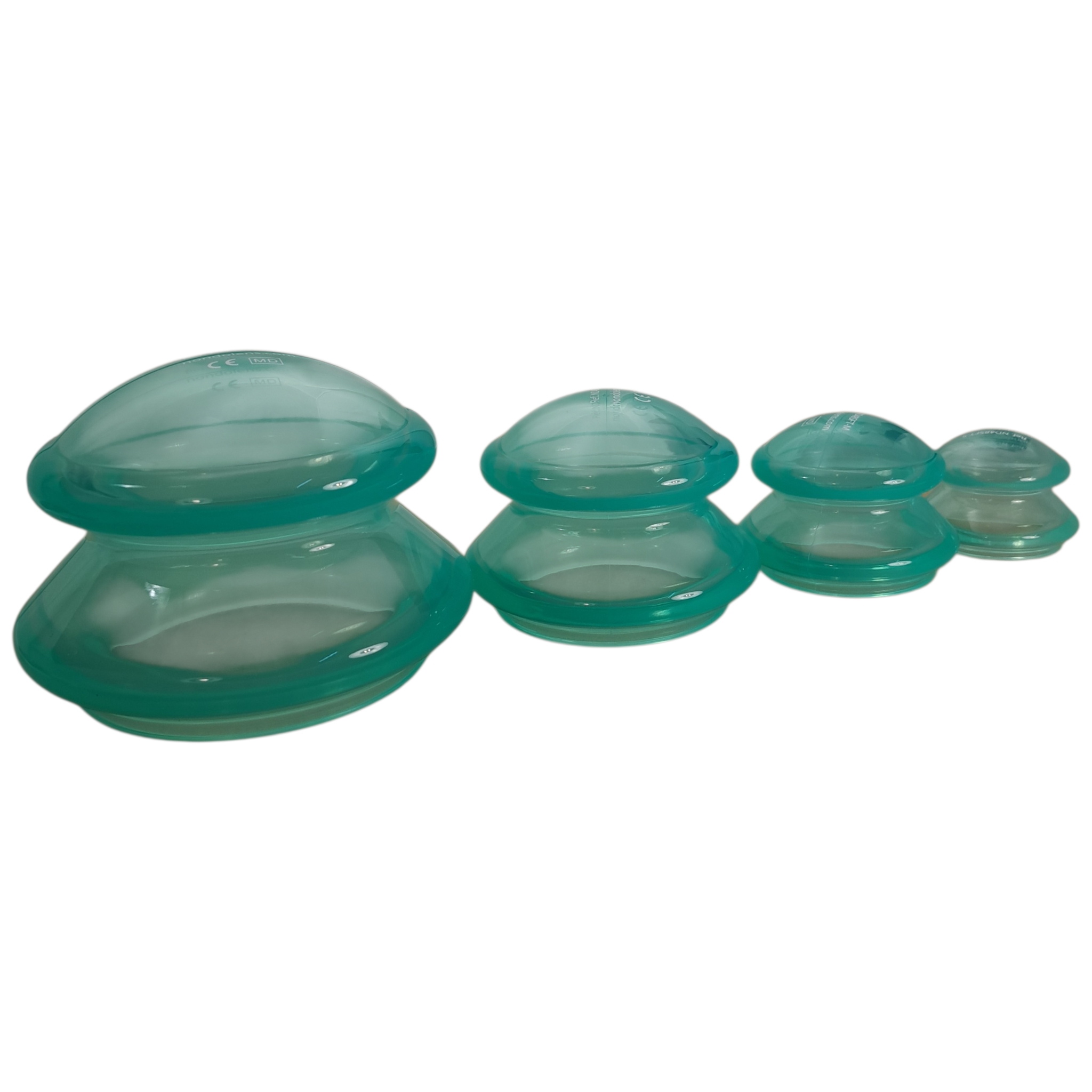 Silicone Cupping Jars, pagoda shape and soft - mint green (4 per pack) - 3