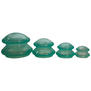 Silicone Cupping Jars, pagoda shape and soft - mint green (4 per pack)