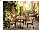Karmstol Monaco, brun/natur texteline