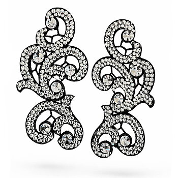 SPETSORNAMENT STRASSAT - svart/crystal
