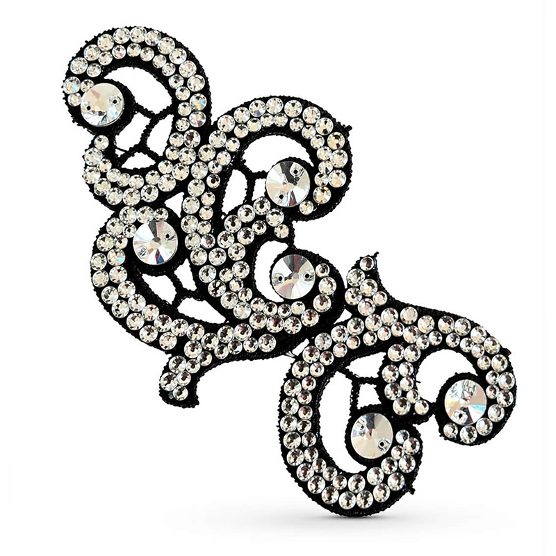 SPETSORNAMENT STRASSAT - svart/crystal
