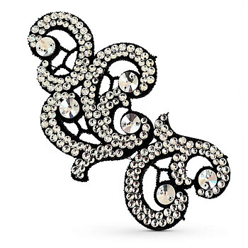 SPETSORNAMENT STRASSAT - svart/crystal