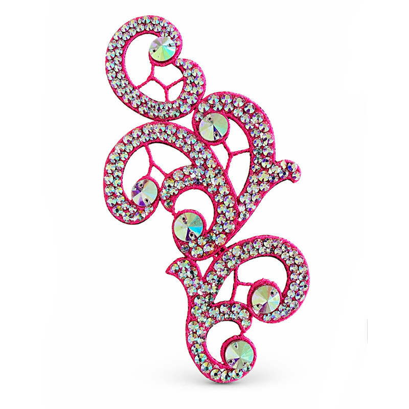 SPETSORNAMENT STRASSAT - rosa/crystal AB