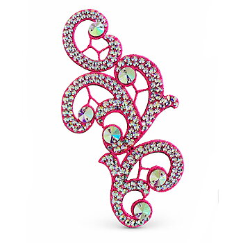 SPETSORNAMENT STRASSAT - rosa/crystal AB