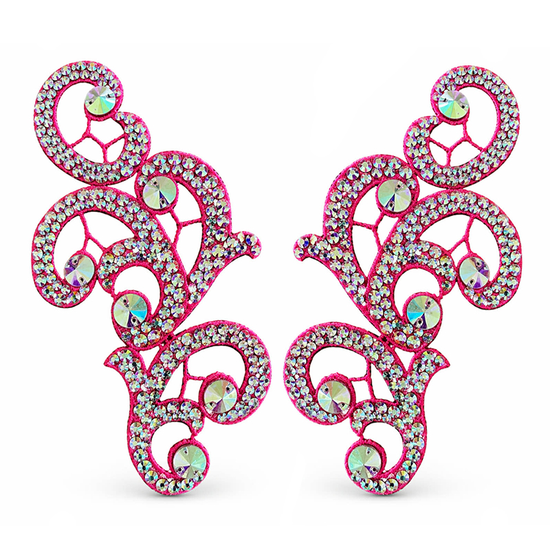 SPETSORNAMENT STRASSAT - rosa/crystal AB - 2