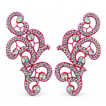 SPETSORNAMENT STRASSAT - rosa/crystal AB
