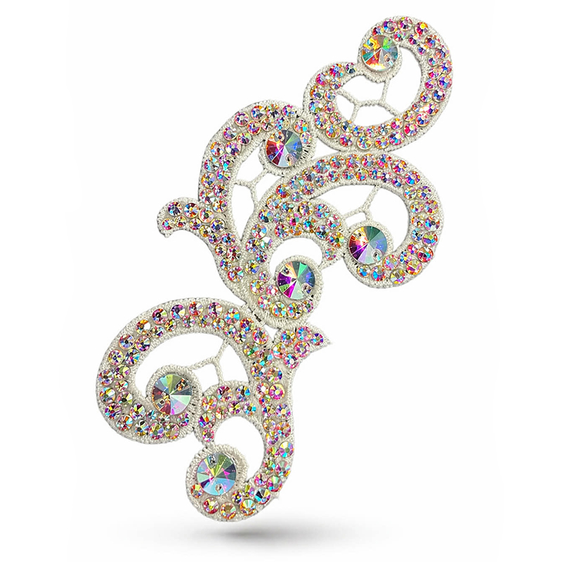SPETSORNAMENT STRASSAT - vit/crystal AB