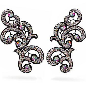 SPETSORNAMENT STRASSAT - svart/crystal  AB