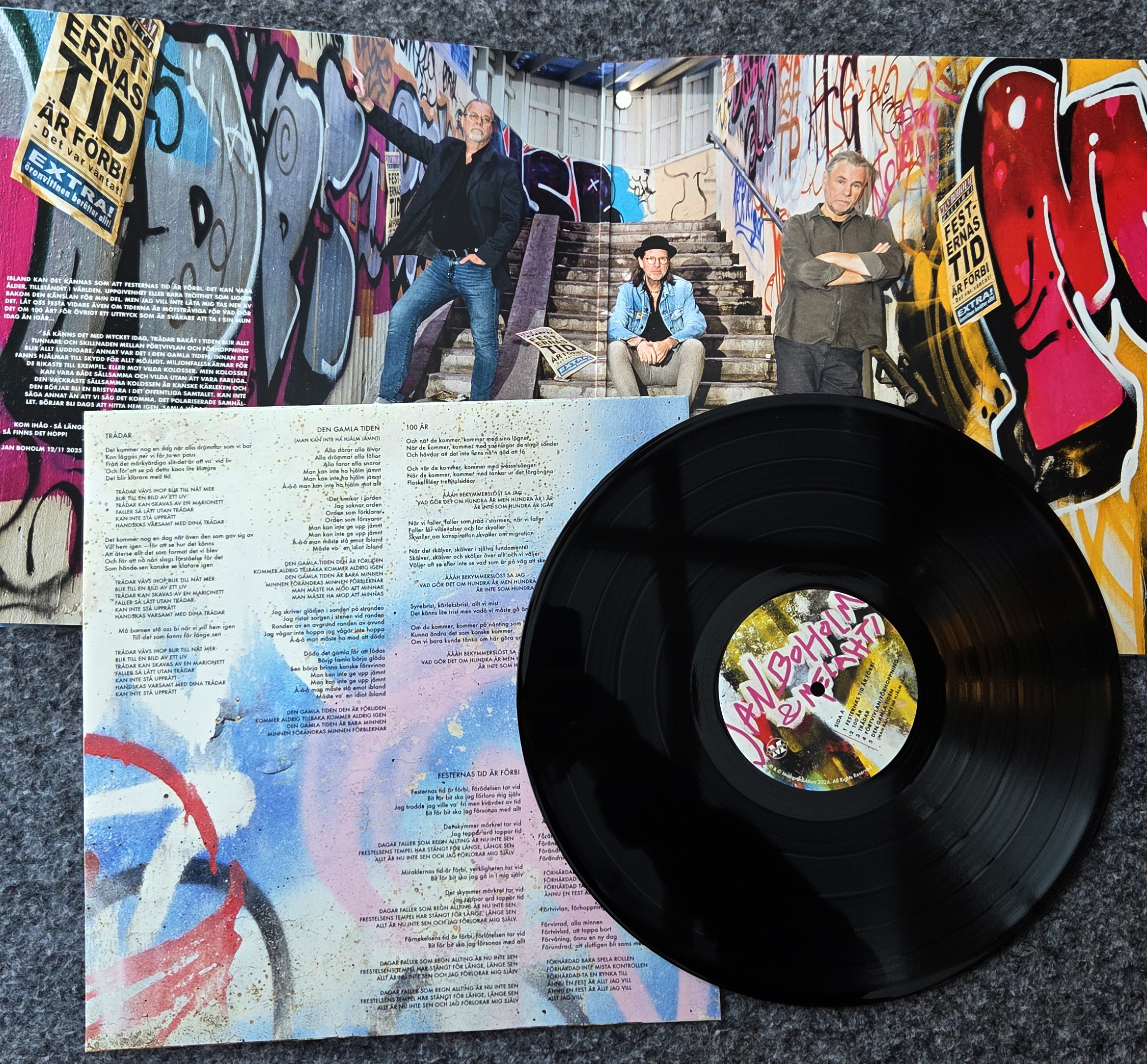 JAN BOHOLM & MELAHTI -  FESTERNAS TID ÄR FÖRBI  (album) Black Vinyl - 3