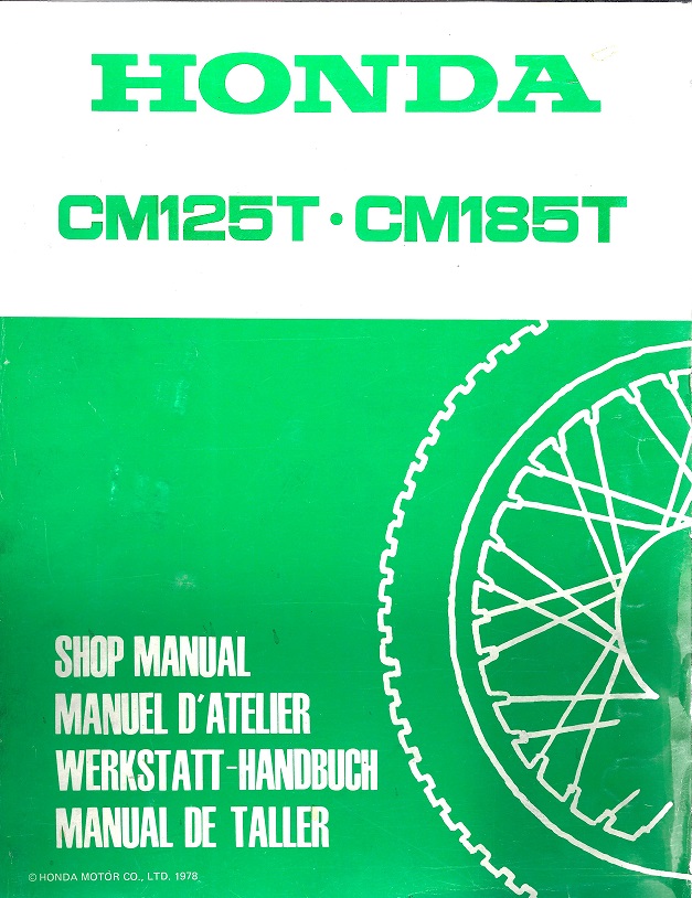 HONDA CM125T, CM185T Shop Manual, Original  Verkstadshandbok 1978- A5007902