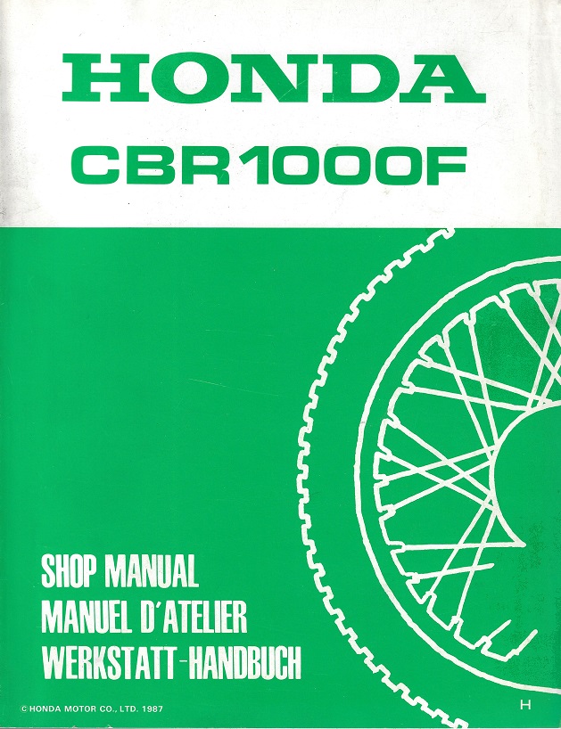 HONDA CBR1000F 1989- Shop Manual, Verkstadshandbok Original Honda Motor A15008903K