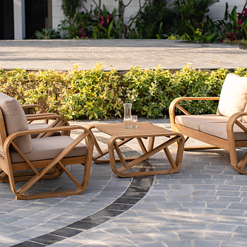 Bålamöllan Teak lounge group with cushions - Stockamöllan