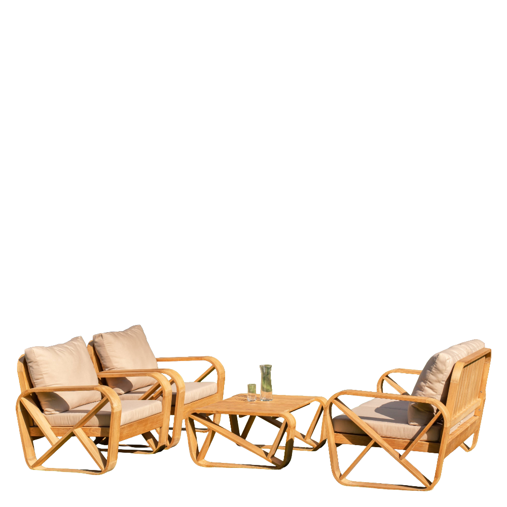 Bålamöllan Teak lounge group with cushions - Stockamöllan