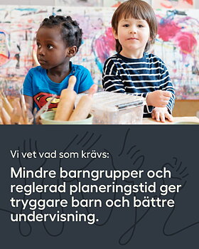 Mindre barngrupper och reglerad planeringstid – delningsbild