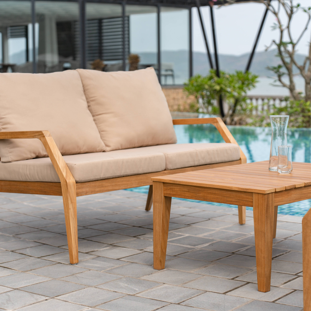 Gunnaröd 2-sits loungesoffa i teak med dynor - Stockamöllan  - 5