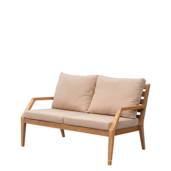Gunnaröd 2-seater lounge sofa in teak with cushions - Stockamöllan