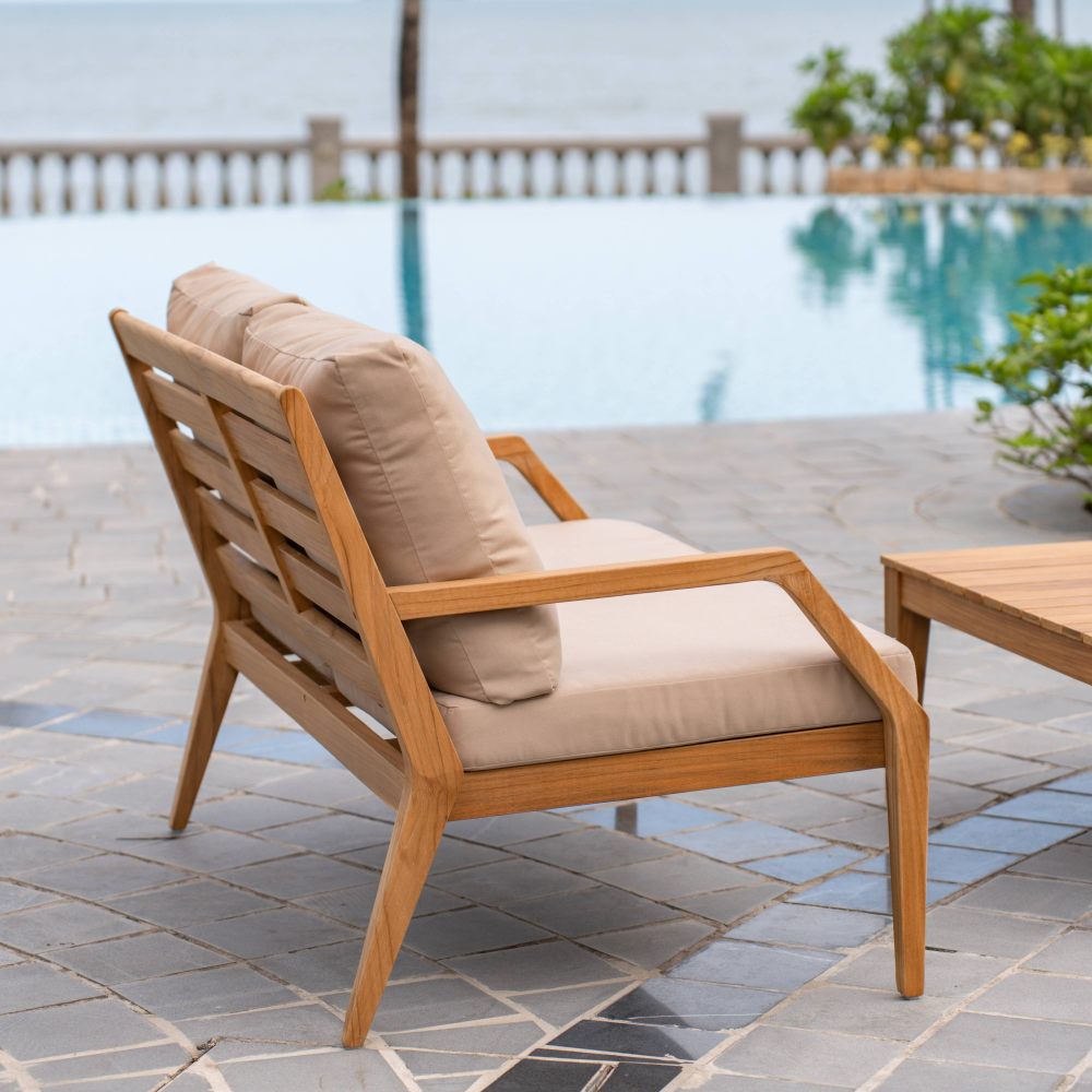 Gunnaröd 2-sits loungesoffa i teak med dynor - Stockamöllan  - 3