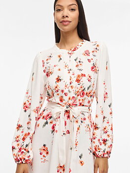 Vila Elma Bai O-Neck Short Dress Cloud Dancer /BAI