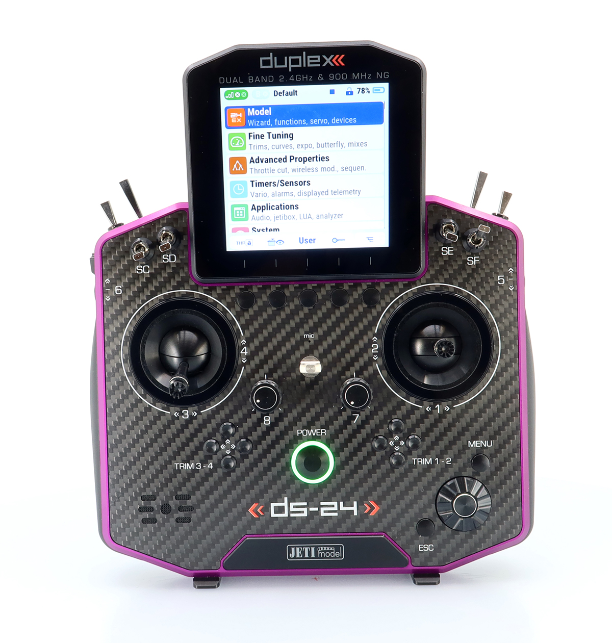 Jeti JDEX-TDS24II-CLPA Duplex DS-24 II - Carbon Line Purple anodized - 2