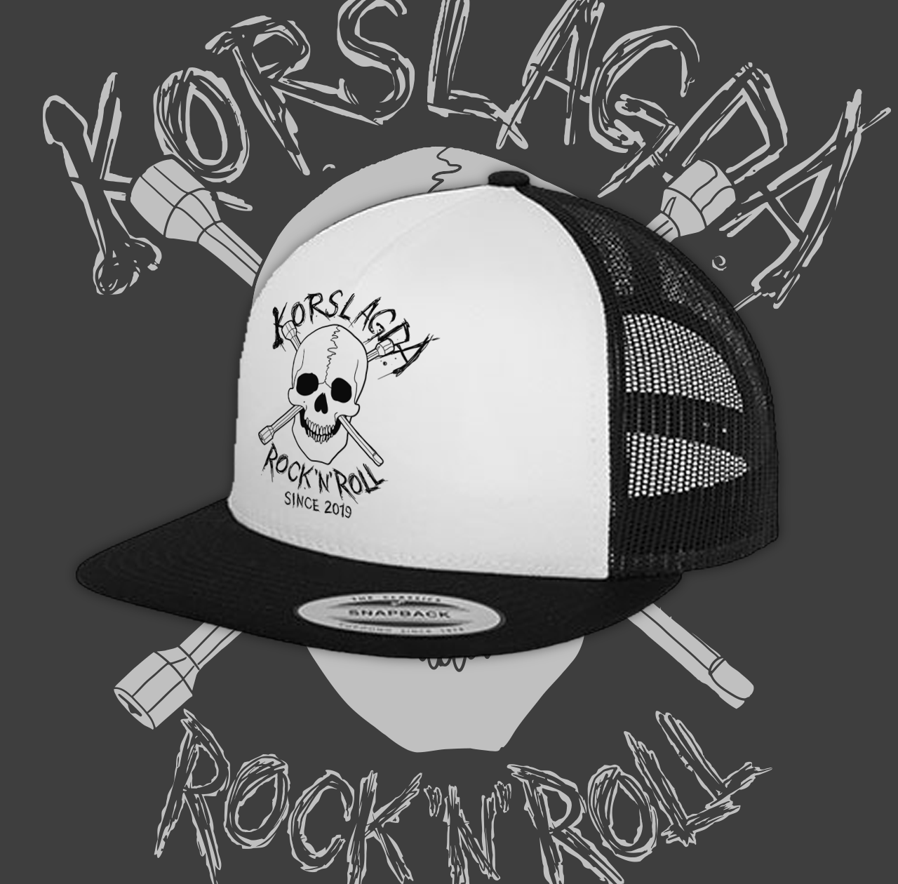 KORSLAGDA  - Rock´n´Roll Vit Truckerkeps
