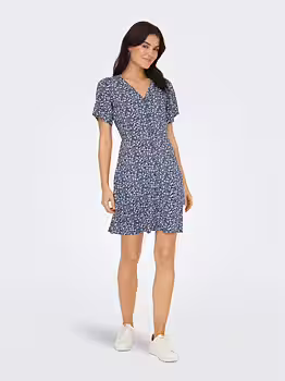Only Evida S/S Short Dress Night Sky/Sofia White