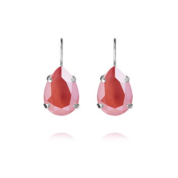 Caroline Svedbom Mini Drop Clasp örhänge rhodium light coral