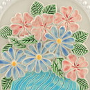 Aimo Nietosvuori (1970s) White Rectangular Wall Plaque with Flower Pot Motif 23 cm #867