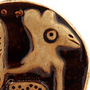 Gullvi Nilsson (1970s) Brown Relief Wall Plaque with Stylistic Bird Decor 26 cm