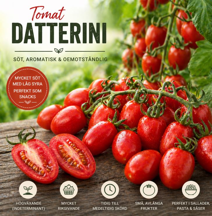 Tomat ‘Datterini’ – Liten, söt och oemotståndlig