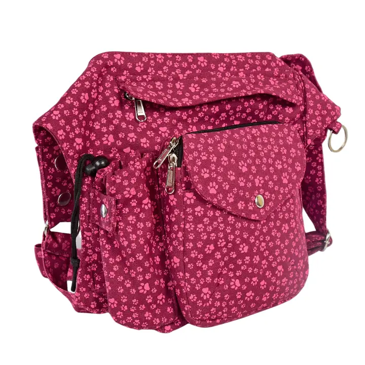 Promenadväska med flaskhållare - Brandenburg  Mörk rosa med rosa tassar - 4